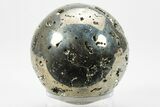 Polished Pyrite Sphere - Peru #228379-2